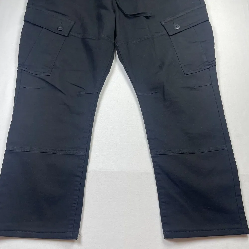 Military Cargo Pants Men's 2XL Black Big and Tall High Rise Drawstring‎